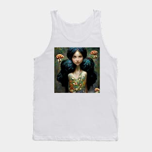 Aggie - Two Brown Eyes Mushroom Faerie by Kim Turner Art Tank Top